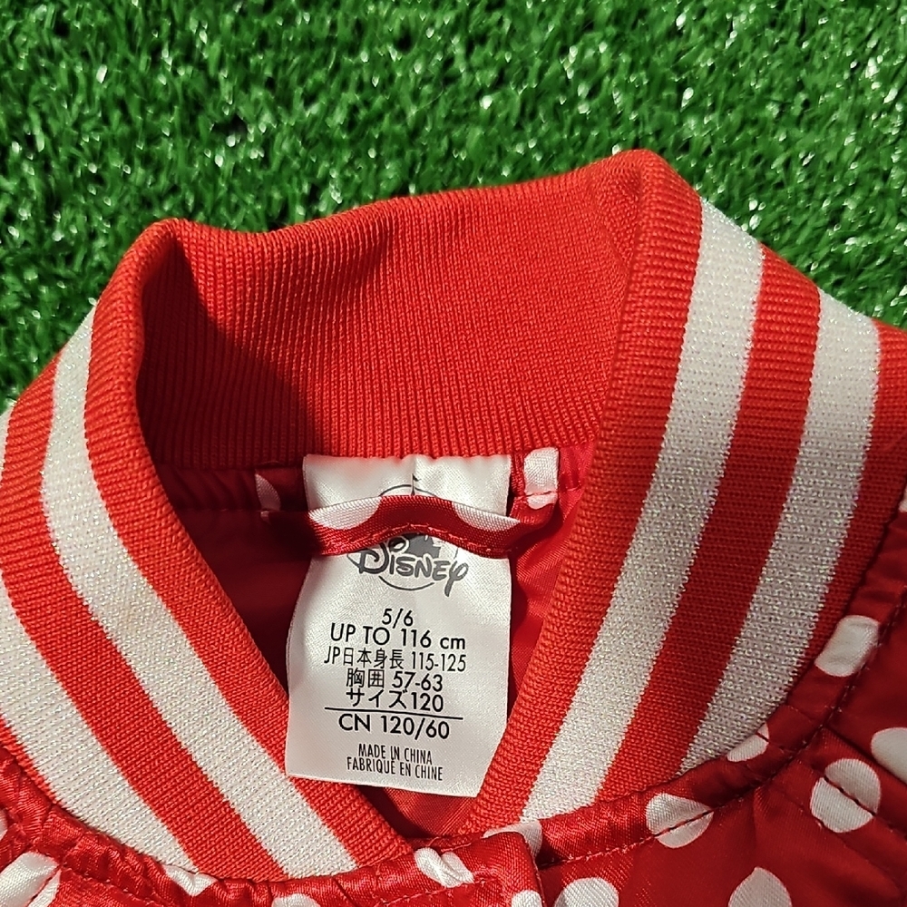 Disney Minnie Mouse Quilted Jacket With Polka Dots Girls 5/6 - Picture 2 of 8